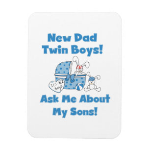 Twin Boys New Dad Geschenke Magnet