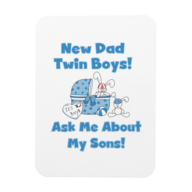 Twin Boys New Dad Geschenke Magnet (Vertikal)
