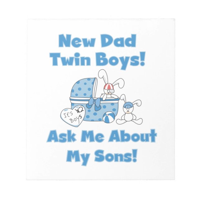 Twin Boys New Dad Geschenke Notizblock (Vorderseite)
