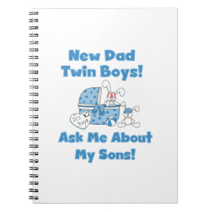 Twin Boys New Dad Geschenke Notizblock
