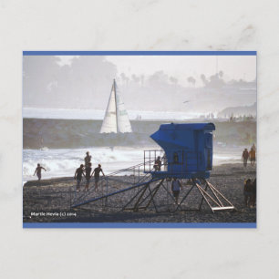 Twin Bridges Lifeguard Blue Beach Song™ Postkart Postkarte