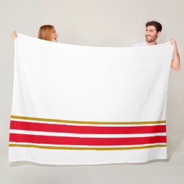 Twin Bright Red Bottom Racing Streifen auf weiß Fleecedecke