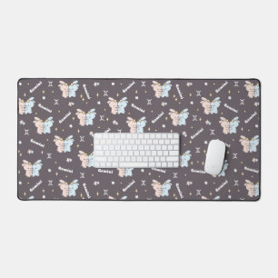 Twin Bunnies Embrace - Gemini Zodiac Constellation Schreibtischunterlage