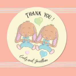 Twin Bunnies Spring Danke, dass du gelbe Sticker h