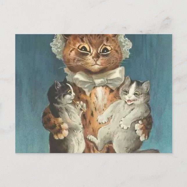 Twin Cats Louis Wain Postkarte (Vorderseite)