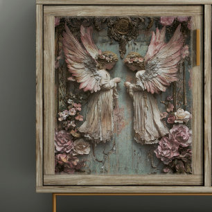 Twin Cherub Angels Decoupage Seidenpapier