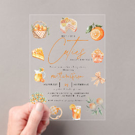 Twin Citrus orange Süsse Summer Baby Dusche Acryleinladungen