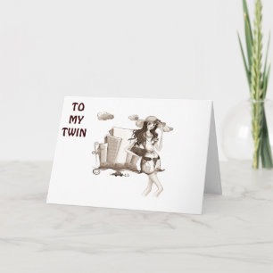 TWIN-CLEBRATE THEN LET'S GO SHOPPING BIRTHDAY CARD KARTE