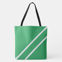 Twin Diagonal White Racing Streifen auf Sea Green
