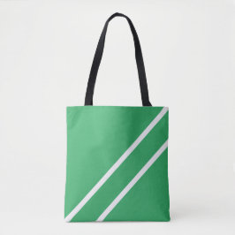 Twin Diagonal White Racing Streifen auf Sea Green
