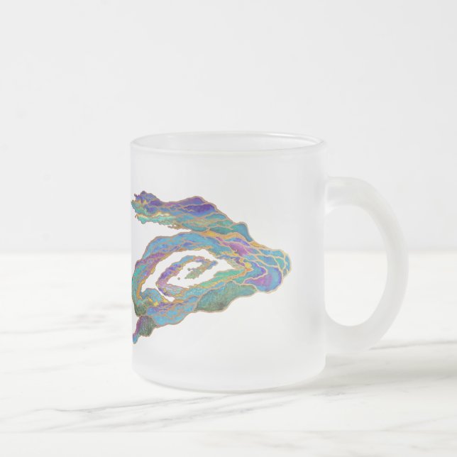 Twin Dragons Chasing The Sun - Surrealer Gemälde Mattglastasse (Rechts)