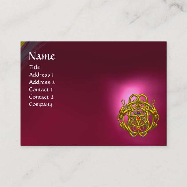 TWIN DRAGONS Red Pink Ruby Visitenkarte (Vorderseite)