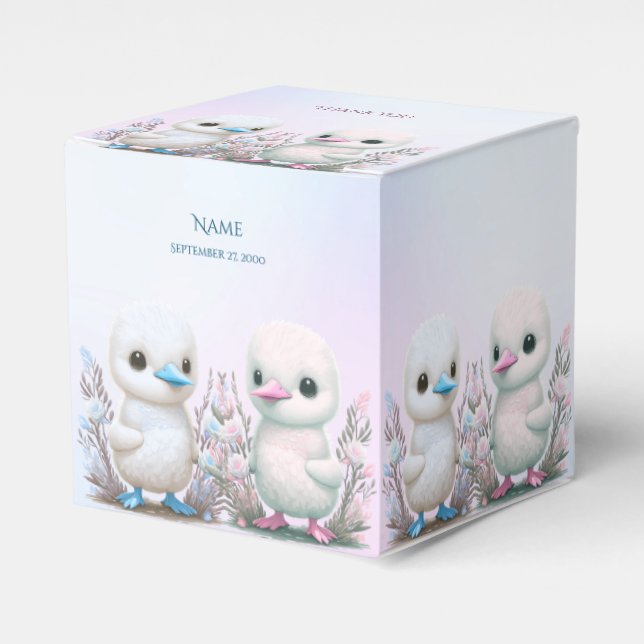 Twin Ducks Floral Favor Box Geschenkschachtel (Vorderseite)