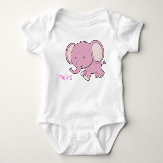 Twin Elephant Baby Strampler