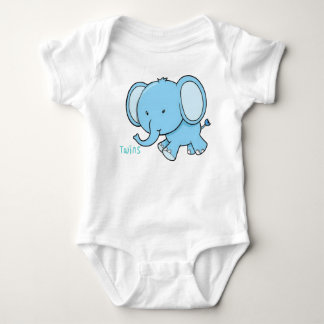 Twin Elephant Baby Strampler