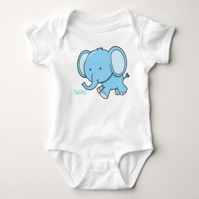 Twin Elephant Baby Strampler (Vorderseite)