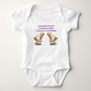 Twin Elephant Liebe Baby Strampler