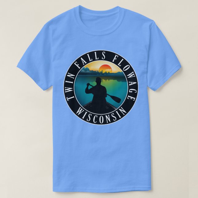 Twin Falls Flowage Wisconsin Canoeing T-Shirt (Design vorne)
