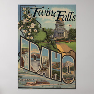 Twin Falls, Idaho - Große Buchstabenszenen Poster