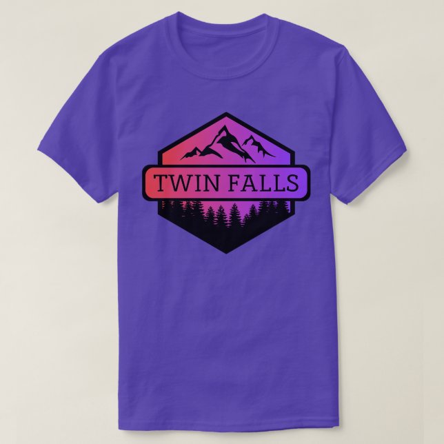 Twin Falls Idaho Mountains and Trees TShirt 2 (Design vorne)