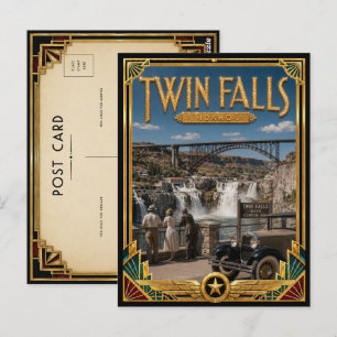 Twin Falls Idaho Vintage Art Deco Golden Age Postkarte