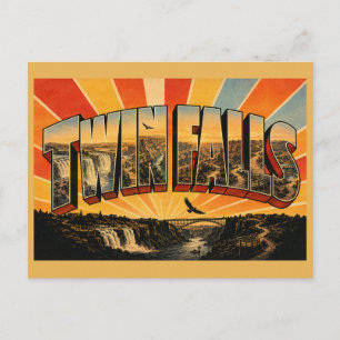 Twin Falls Idaho Wasserfall Fluss Canyon Kunst Postkarte