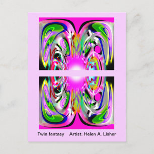 Twin Fantasy abstrakt Art Postkarte