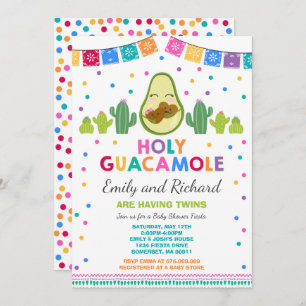Twin Fiesta Babydusche Einladung Heilige Guacamole
