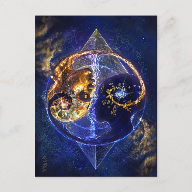 Twin flame balance artwork postkarte (Vorderseite)