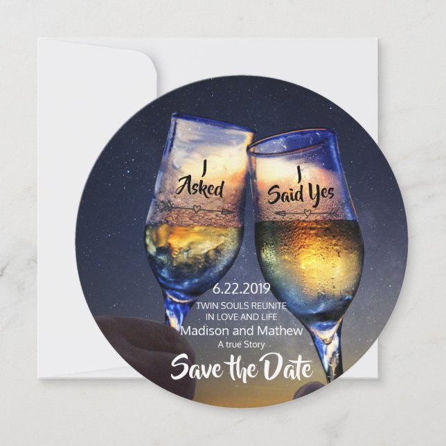 Twin Flame Save the Dates Terminankündigung Date (Vorderseite)