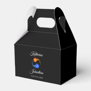Twin Flame Wedding-Black-Favor Box Geschenkschachtel