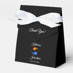 Twin Flame Wedding-Black-Favor Box Geschenkschachtel