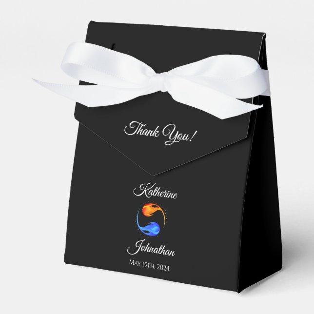 Twin Flame Wedding-Black-Favor Box Geschenkschachtel (Vorderseite)