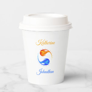 Twin Flame Wedding Theme-White- Pappbecher