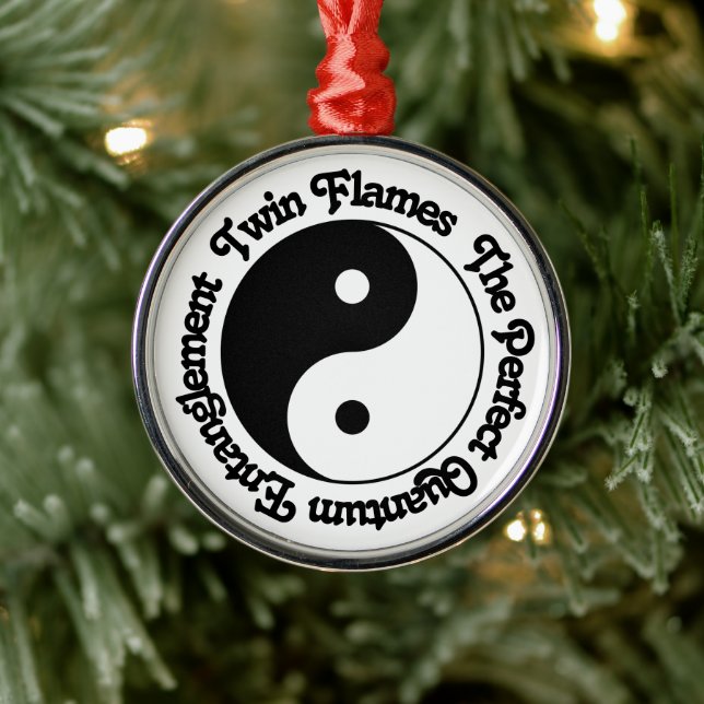 Twin Flames Quantum Entanglement Yin Yang Ornament Aus Metall (Baum)