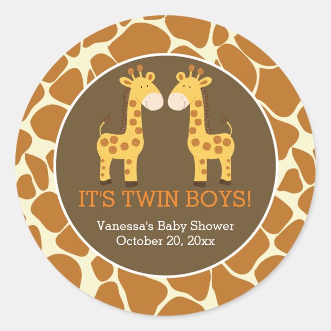 Twin Giraffen mit Giraffe Print Fevor Sticker (Vorderseite)