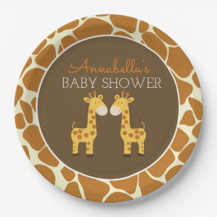 Twin Giraffes Twin Paper Plate Pappteller