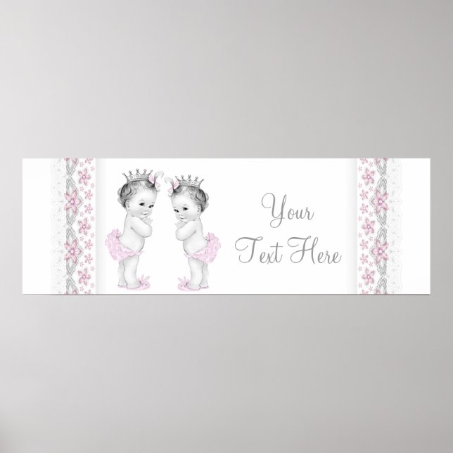 Twin Girl Baby Showbanner Poster (Vorne)