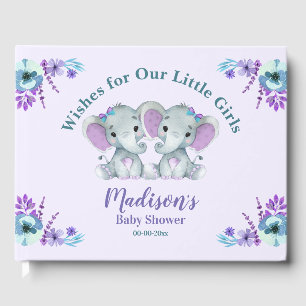 Twin Girl Baby Shower Guest Book Wünsche für Babys Gästebuch