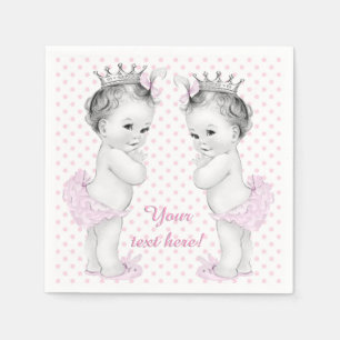 Twin Girl Baby Shower Serviette