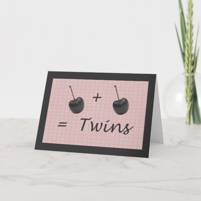 Twin Girl Birth Herzlichen Glückwunsch Karte (Vorderseite)