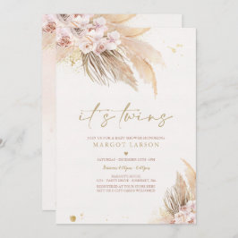 Twin Girl Pampas Grass Bohemisch Desert Baby Dusch Einladung