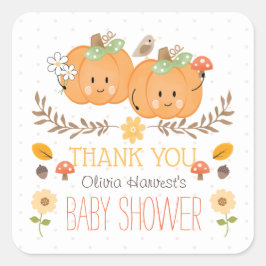 Twin Girl Pumpkin Baby Dusche Danke Stickers