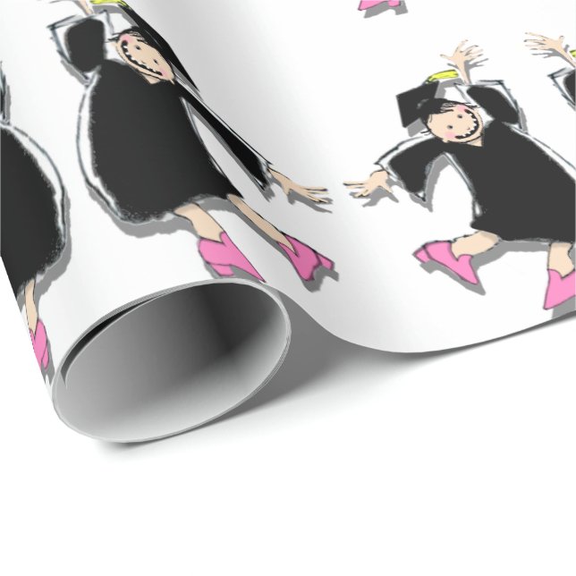 Twin Girls Abschluss Geschenkpapier (Rolleneckpunkt)