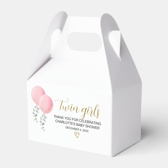 Twin Girls Baby Showbox Geschenkschachtel (Vorderseite)