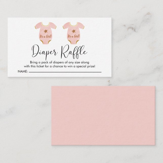 Twin Girls Babydusche Windelwanne Begleitkarte (Vorne/Hinten)