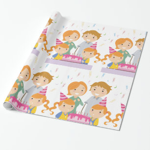 Twin Girls Birthday Geschenkpapier