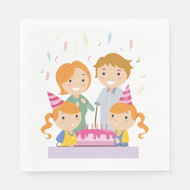 Twin Girls Birthday Serviette (Vorderseite)