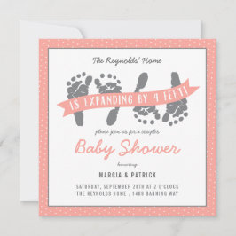 Twin Girls Couples Dusche Pink Polka Dots Einladung