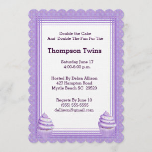 Twin Girls Cupcake zum Geburtstag Einladung